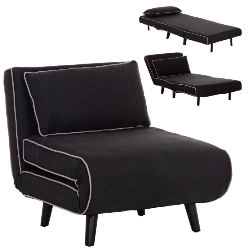 ΠΟΛΥΘΡΟΝΑ ΚΡΕΒΑΤΙ BRAXTON HM8425.03 ΜΑΥΡΟ ΥΦΑΣΜΑ 78x88x78Υεκ.
