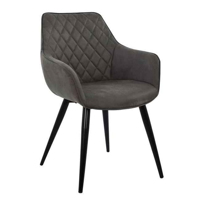 ΠΟΛΥΘΡΟΝΑ MANDO HM8006.10 ΜΕ ΓΚΡΙ NUBUCK ΥΦΑΣΜΑ 60x60x84 εκ. (Σετ 2 τμχ)