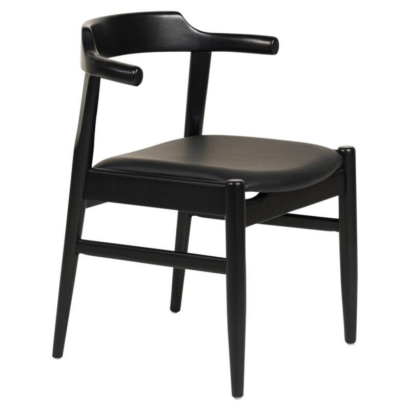ΠΟΛΥΘΡΟΝΑ ΤΡΑΠΕΖΑΡΙΑΣ CERSEI HM9946.02 RUBBERWOOD & PU ΣΕ ΜΑΥΡΟ 57x54x74Υεκ (Σετ 2 τμχ)