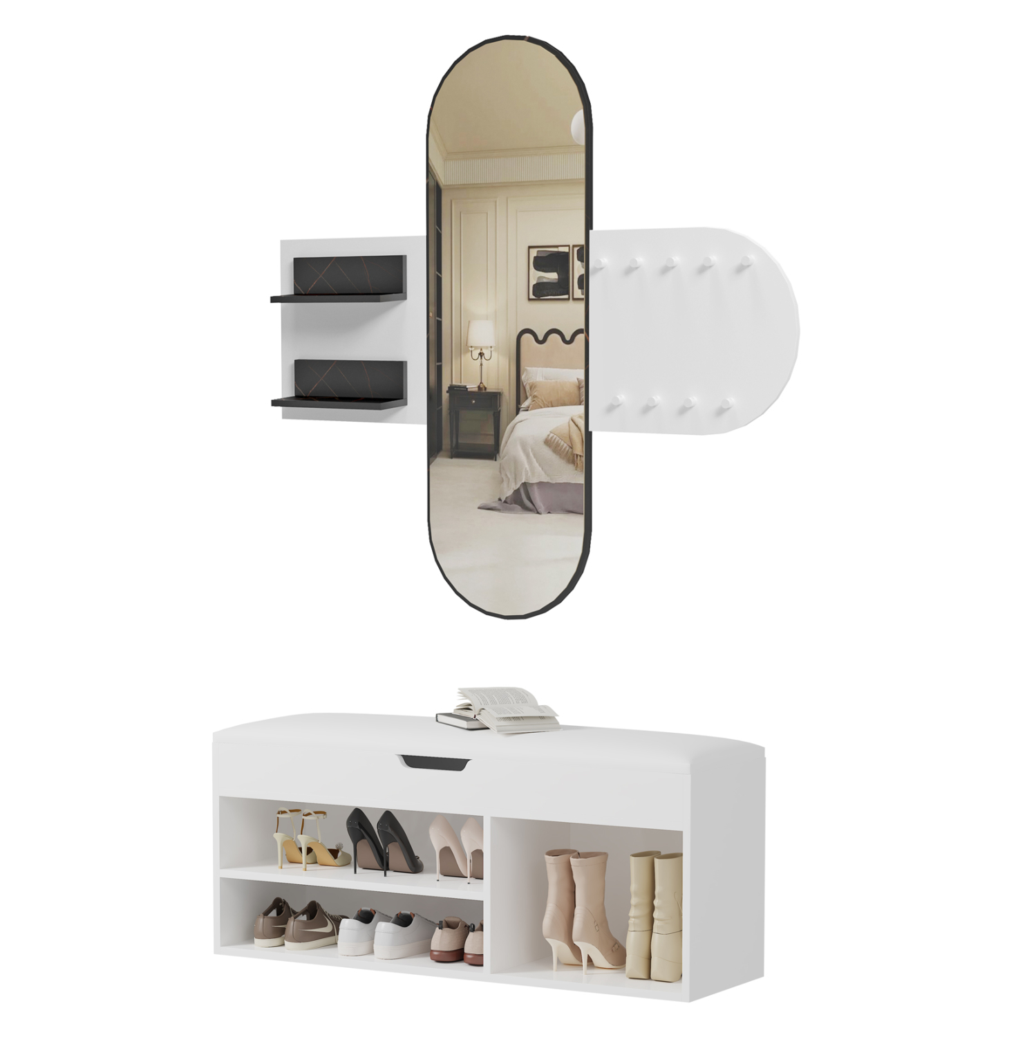 ΣΕΤ ΕΙΣΟΔΟΥ 2ΤΜΧ CHERYL HM21276.01 ΜΕΛΑΜΙΝΗ ΣΕ ΛΕΥΚΟ--ΟΨΗ ΜΑΥΡΟ ΜΑΡΜΑΡΟ