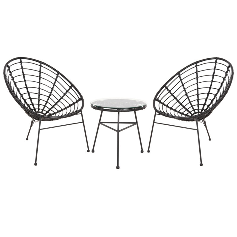 ΣΕΤ ΕΞΩΤΕΡΙΚΟΥ ΧΩΡΟΥ 3ΤΜΧ ALLEGRA HM21047.12 ΜΑΥΡΟ ΣΥΝΘ.RATTAN & ΜΕΤΑΛΛΟ