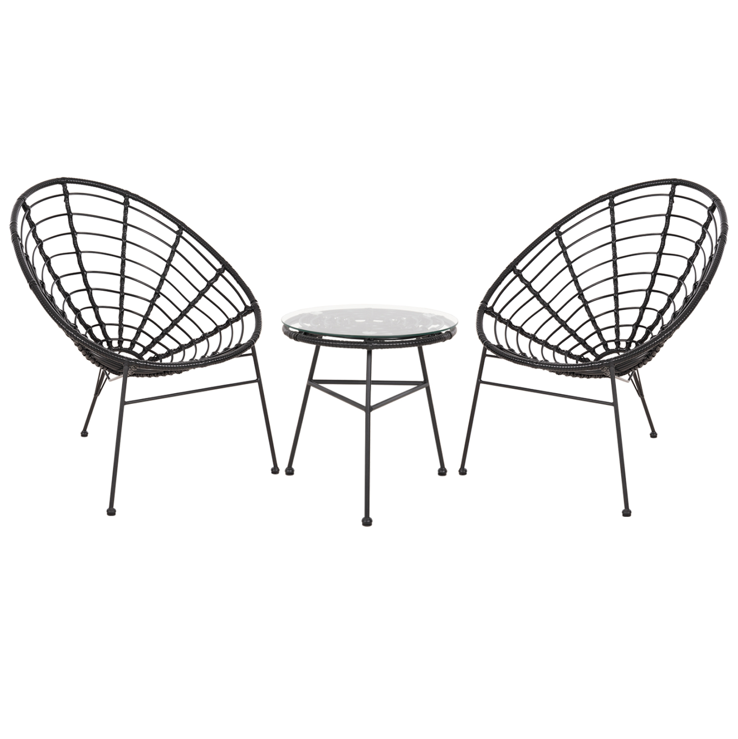 ΣΕΤ ΕΞΩΤΕΡΙΚΟΥ ΧΩΡΟΥ 3ΤΜΧ ALLEGRA HM21047.12 ΜΑΥΡΟ ΣΥΝΘ.RATTAN & ΜΕΤΑΛΛΟ