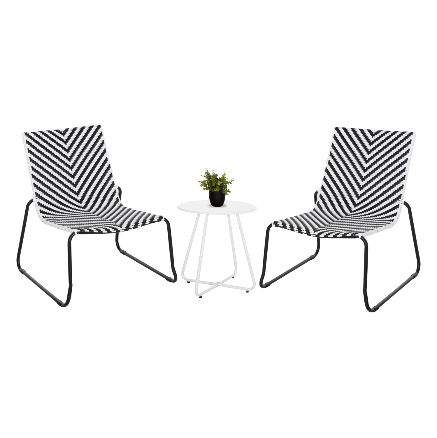 ΣΕΤ LOUNGE 3TMX ΕΞ.ΧΩΡΟΥ PONY HM21193.02 ΜΕΤΑΛΛΟ ΚΑΙ ΣΥΝΘ.RATTAN ΣΕ ΛΕΥΚΟ-ΜΑΥΡΟ