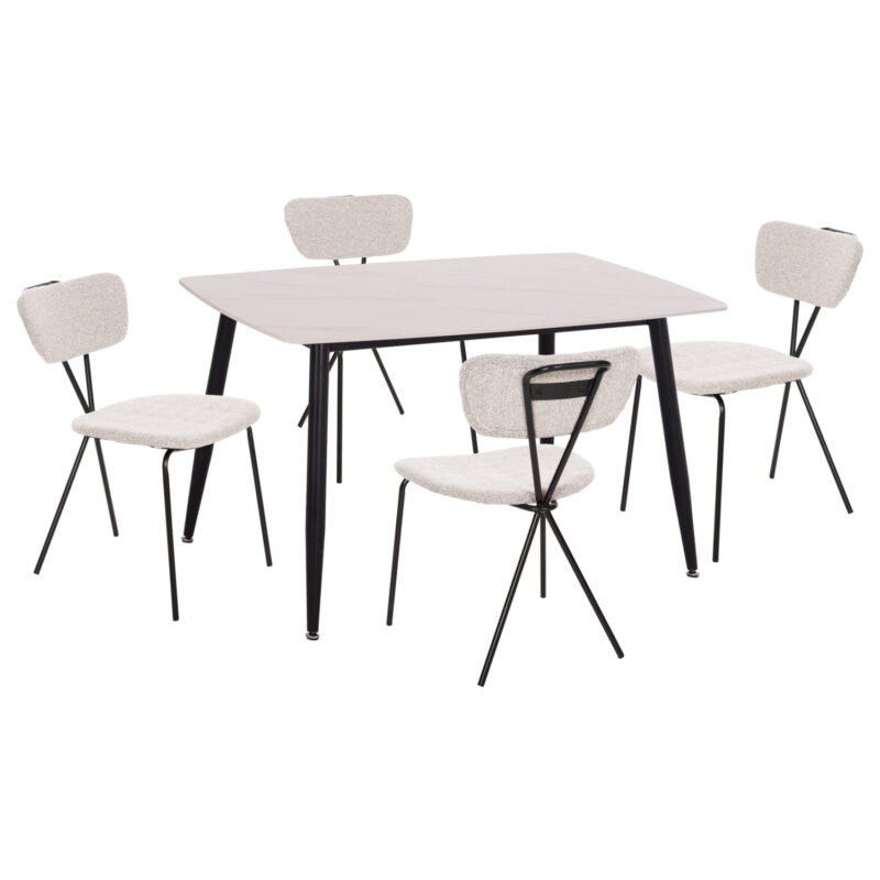 ΣΕΤ ΤΡΑΠΕΖΑΡΙΑΣ 5ΤΜΧ RAVEN HM21067.01 ΚΕΡΑΜΙΚΟ TOP ΛΕΥΚΟ ΜΑΡΜΑΡΟ--ΜΕΤΑΛΛΟ