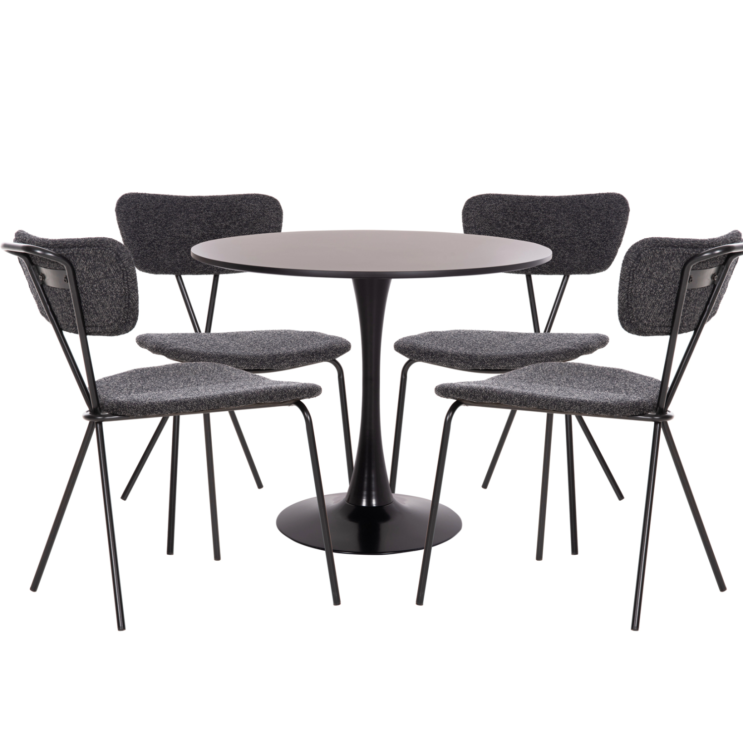 ΣΕΤ ΤΡΑΠΕΖΑΡΙΑΣ 5ΤΜΧ BROLIN HM21200 MDF TOP & ΜΕΤΑΛΛΟ ΜΑΥΡΟ-ΣΚΟΥΡΟ ΓΚΡΙ ΥΦΑΣΜΑ