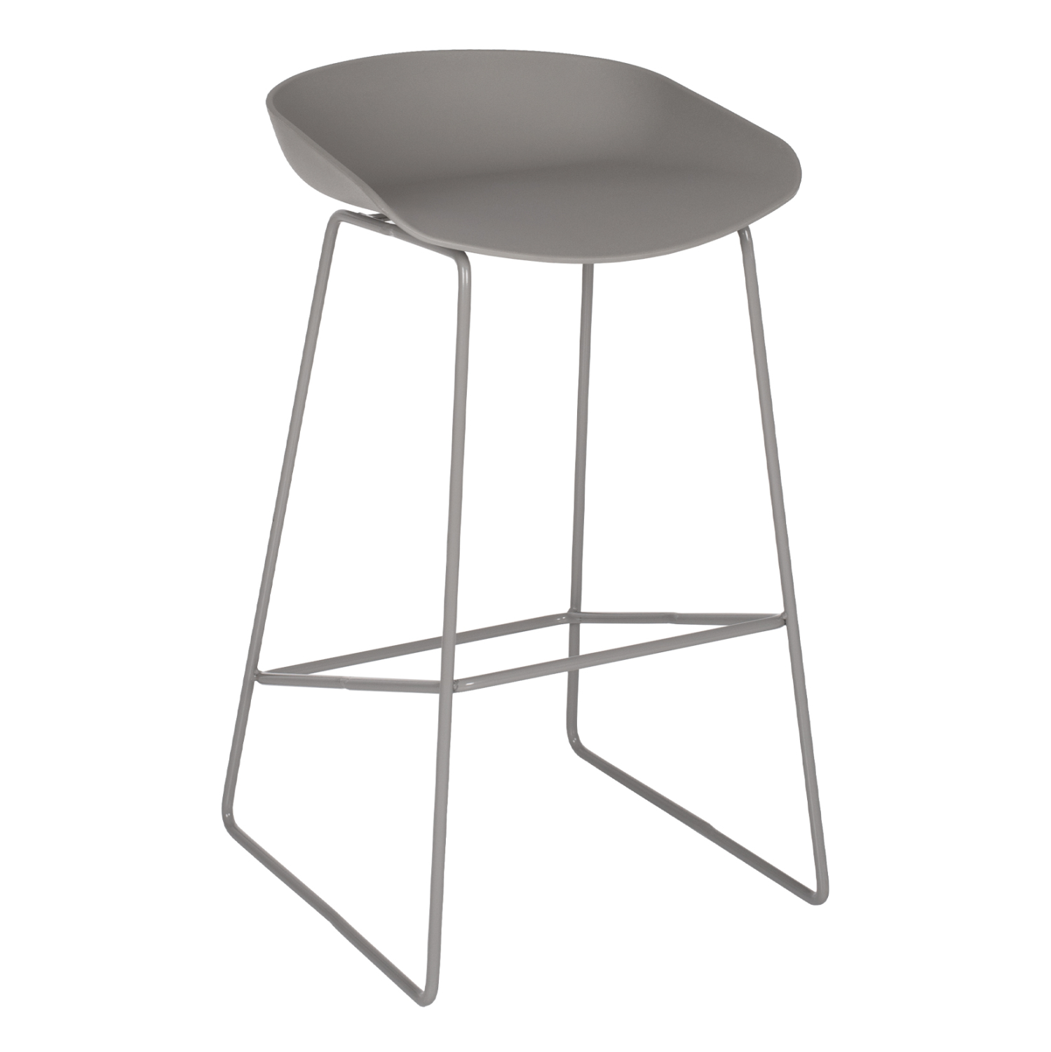 ΣΚΑΜΠΟ ΜΕΤΑΛΛΙΚΟ NAILA HM8450.10 ΜΕ ΚΑΘΙΣΜΑ PP ΓΚΡΙ 47x47x83 εκ. (Σετ 2 τμχ)
