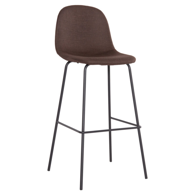 ΣΚΑΜΠΟ ΜΠΑΡ VINCENT HM8579.23 ΚΑΦΕ ΥΦΑΣΜΑ-ΜΑΥΡΟΣ ΜΕΤΑΛΛΙΚΟΣ ΣΚΕΛΕΤΟΣ 47x46x104Υεκ. (Σετ 4 τμχ)