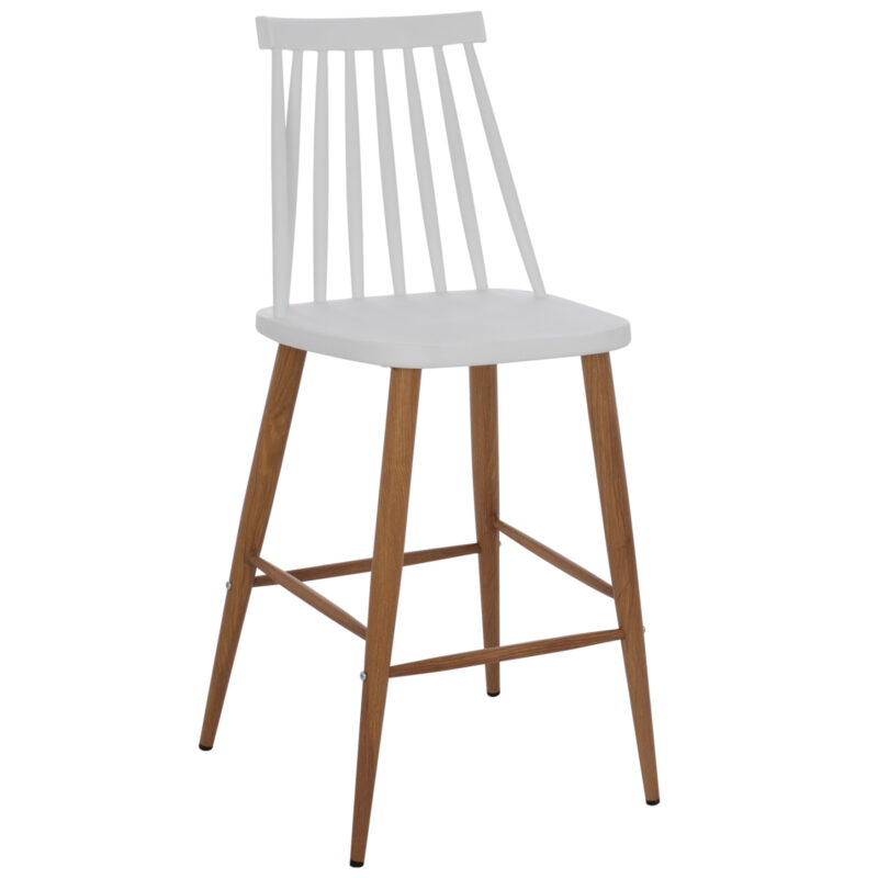 ΣΚΑΜΠΟ ΜΠΑΡ VANESSA HM9300.01 ΛΕΥΚΟ ΜΕΣΑΙΟΥ ΥΨΟΥΣ 43x45x97Υεκ. (Σετ 2 τμχ)