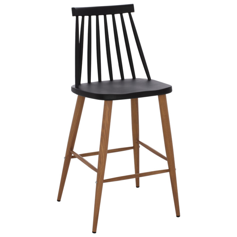 ΣΚΑΜΠΟ ΜΠΑΡ VANESSA ΜΑΥΡΟ ΜΕΣΑΙΟΥ ΥΨΟΥΣ HM9300.02  43x45x97Υεκ. (Σετ 2 τμχ)