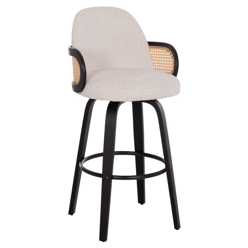 ΣΚΑΜΠΟ ΜΠΑΡ ΠΕΡΙΣΤΡΕΦΟΜΕΝΟ BECKER HM18251.02 PLYWOOD ΜΑΥΡΟ--ΕΚΡΟΥ ΥΦΑΣΜΑ 50x52x100Υ (Σετ 2 τμχ)