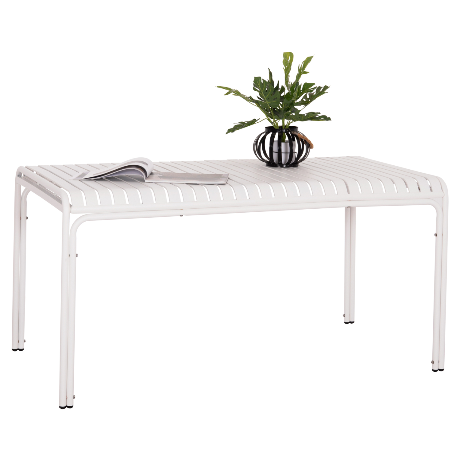 ΤΡΑΠΕΖΙ ΑΛΟΥΜΙΝΙΟΥ RACHEL HM6339.02 ΛΕΥΚΟ 150x80x75Υεκ.