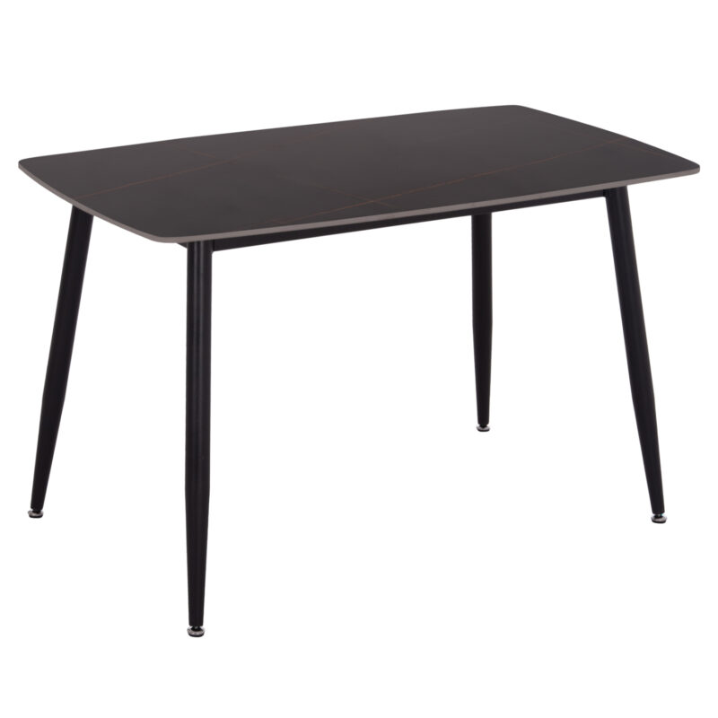 ΤΡΑΠΕΖΙ RAVEN HM9854.02 ΚΕΡΑΜΙΚΟ TOP ΜΑΥΡΟ ΜΑΡΜΑΡΟ-ΜΑΥΡΟ ΜΕΤΑΛΛΟ 120x70x73Υεκ.