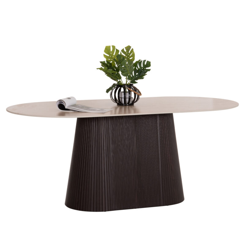 ΤΡΑΠΕΖΙ ΟΒΑΛ CATER HM18320 ΚΕΡΑΜΙΚΟ TOP ΟΨΗ ΤΡΑΒΕΡΤΙΝΑΣ-MDF ΒΑΣΗ 180x90x74Υεκ