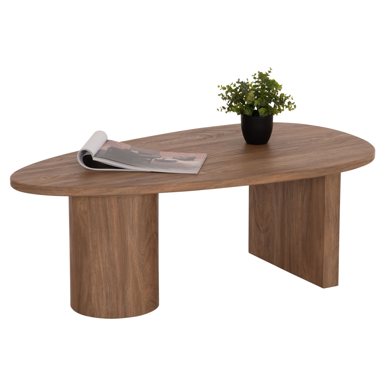 ΤΡΑΠΕΖΙ ΣΑΛΟΝΙΟΥ ΟΒΑΛ ALPER HM18327 MDF ΣΕ SONAMA ΧΡΩΜΑ 110x60x40Υεκ