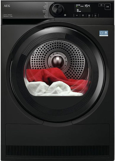 Στεγνωτήριο Ρούχων AEG TR7394DE 9kg, με Αντλία θερμότητας, C, Μαύρο