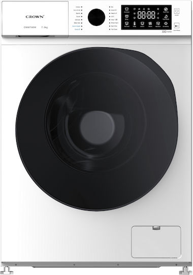 Πλυντήριο Ρούχων Crown CWM7140W 7kg, 1400 Στροφών, με Ατμό, Α, Λευκό