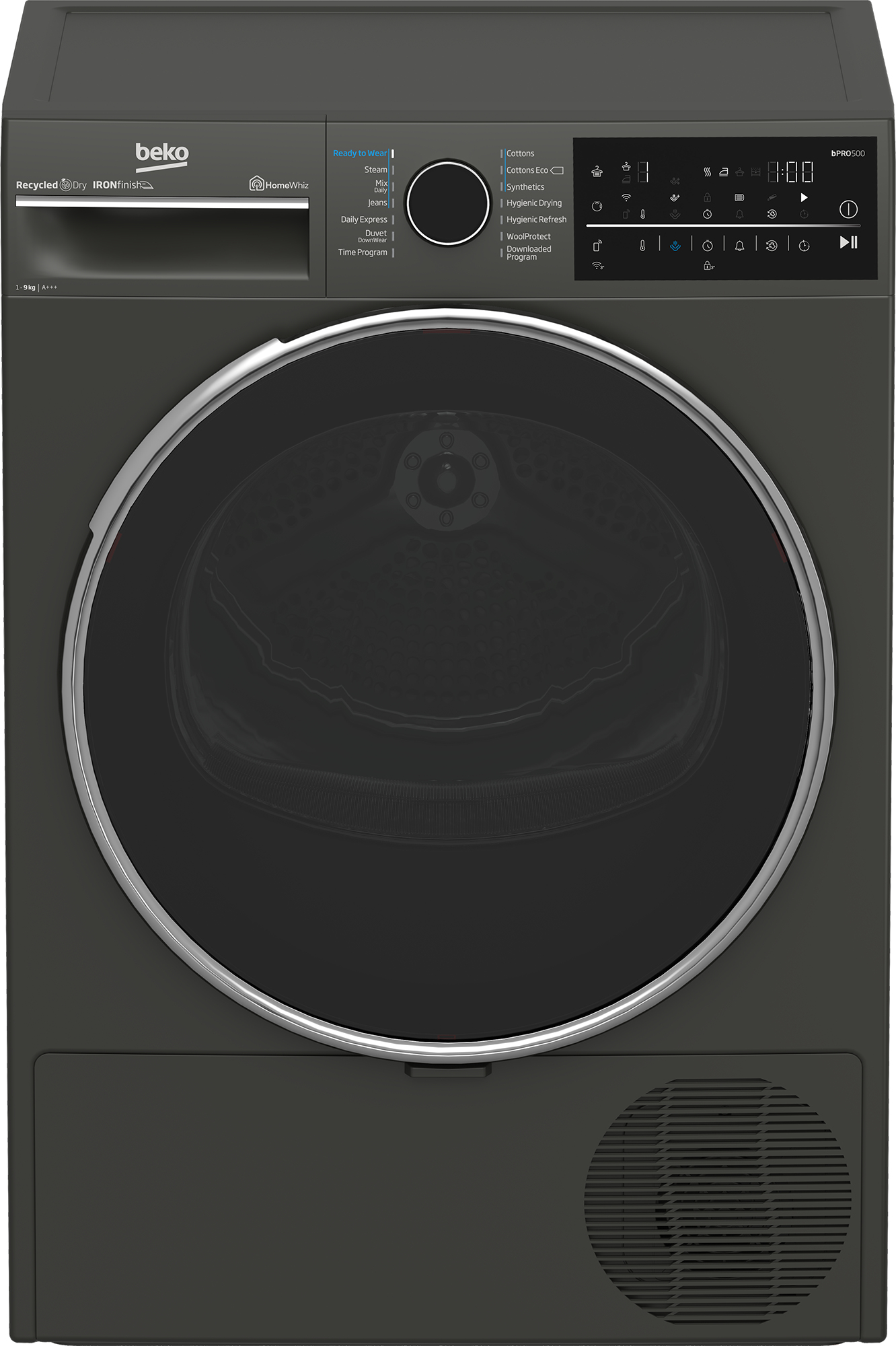 Στεγνωτήριο ρούχων Beko B5T89243M  9 kg με αντλία θερμότητας (Μαύρο)