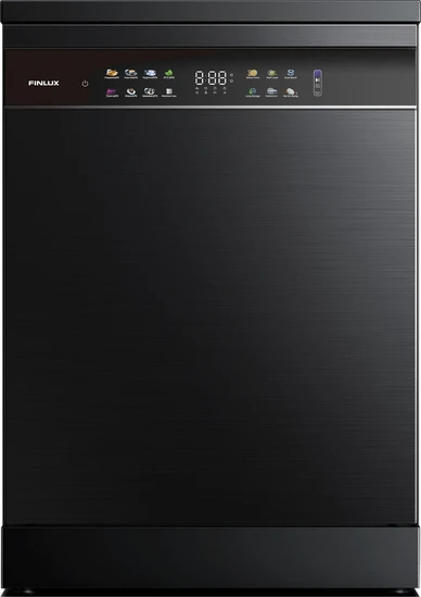 Πλυντήριο Πιάτων Eλεύθερο Finlux DFX615BL για 15 Σερβίτσια, Π60εκ, B, Mαύρο