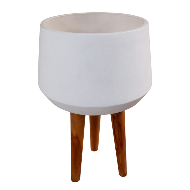 ΓΛΑΣΤΡΑ ΕΣΩΤ.ΧΩΡΟΥ QUAN HM4680.02L FIBER CEMENT ΛΕΥΚΟ--ΒΑΣΗ TEAK Φ38x62Υεκ