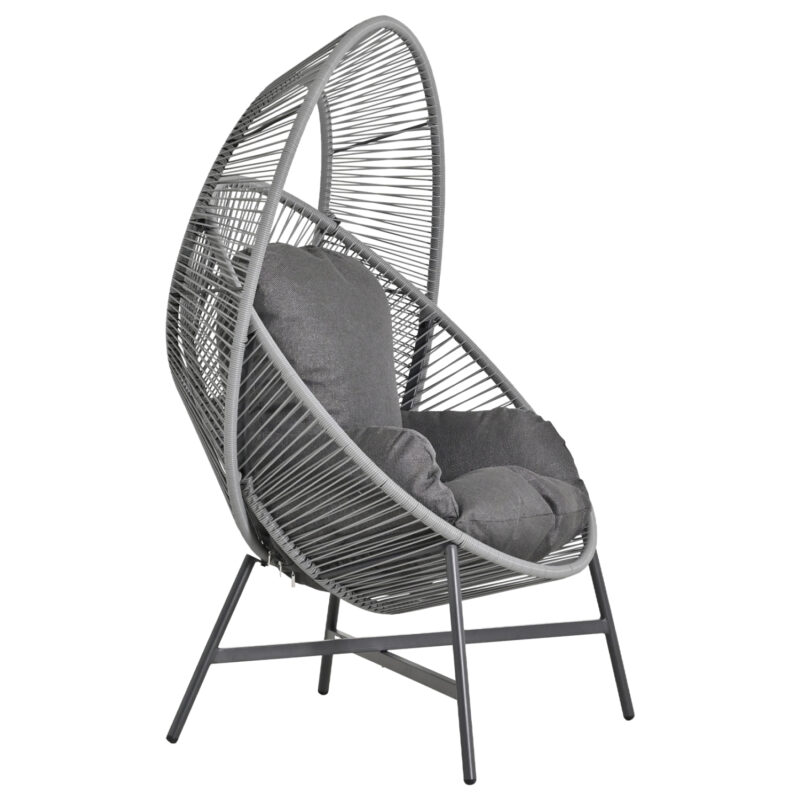 ΠΟΛΥΘΡΟΝΑ-ΦΩΛΙΑ RULER HM6506.01 ΓΚΡΙ ΜΕΤΑΛΛΟ-P.E.RATTAN-ΜΑΞΙΛΑΡΙΑ 90x85x154Υεκ