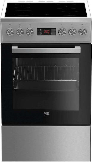 Κουζίνα με Κεραμικές Εστίες  Beko FSM57300GX 55lt Π50εκ. Inox