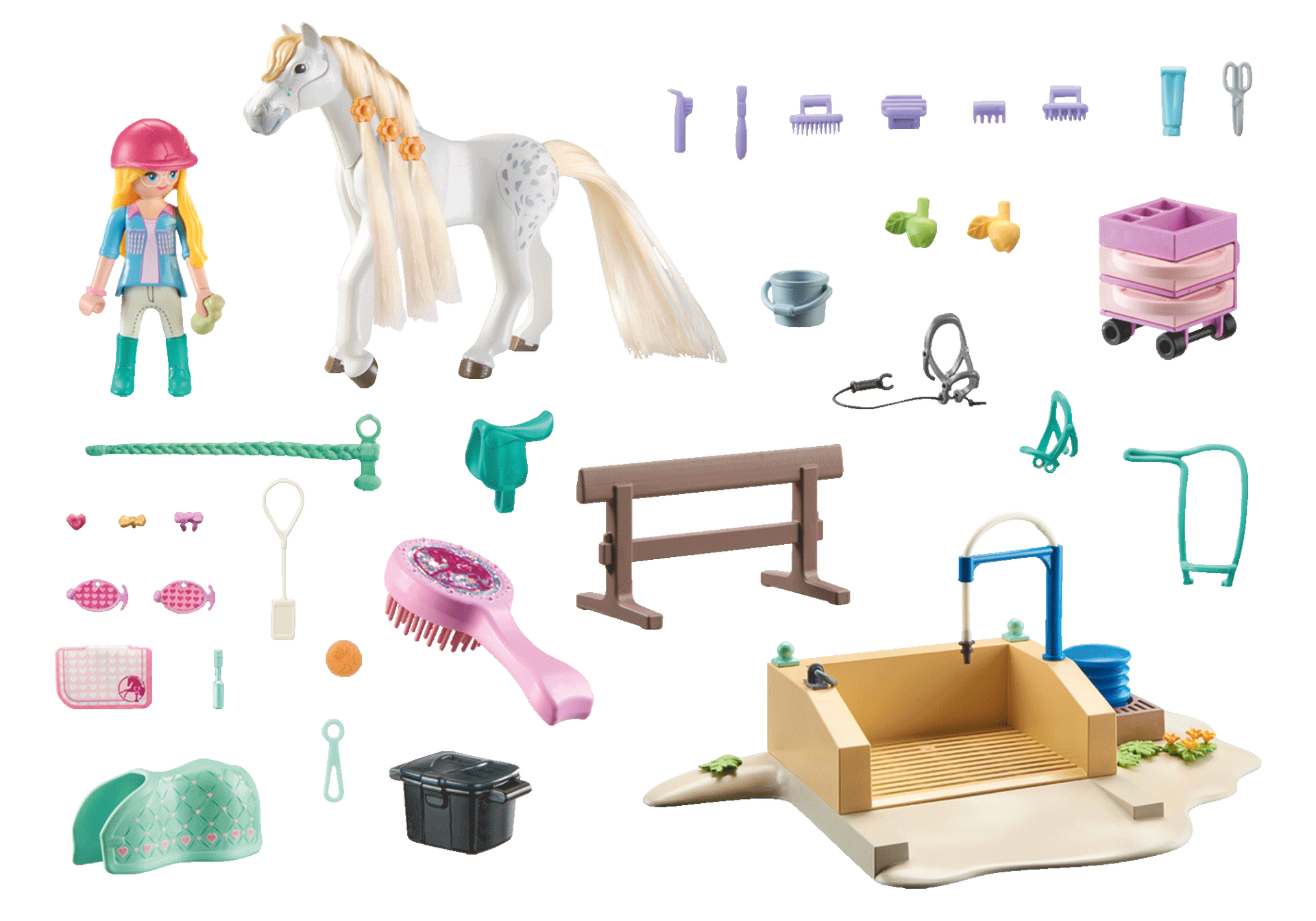 Playmobil Horses Of Waterfall 71354 Isabella & Lioness Με Χώρο Πλυσίματος