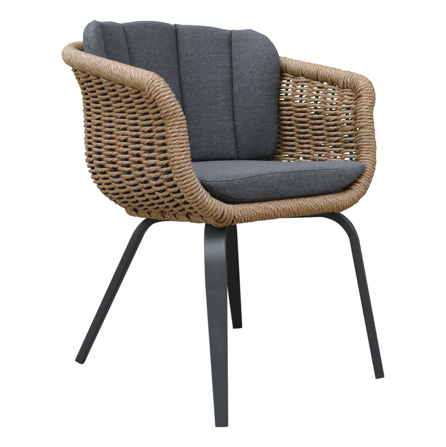 ΠΟΛΥΘΡΟΝΑ VICTUS HM6559.01 ΑΛΟΥΜΙΝΙΟ & OLEFIN ΓΚΡΙ-TWIST WICKER 60x62x76Yεκ (Σετ 2 τμχ)