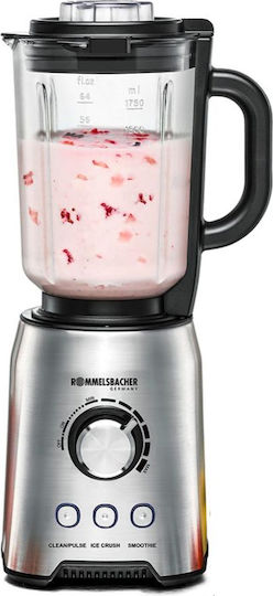 Rommelsbacher MX 1250 Μπλέντερ για Smoothies με Γυάλινη Κανάτα 1.75lt 1200W Μαύρο