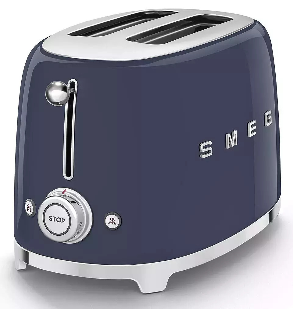 Smeg Mini 50's Style Φρυγανιέρα 2 Θέσεων 950W Navy Blue Glossy TSF01NBEU