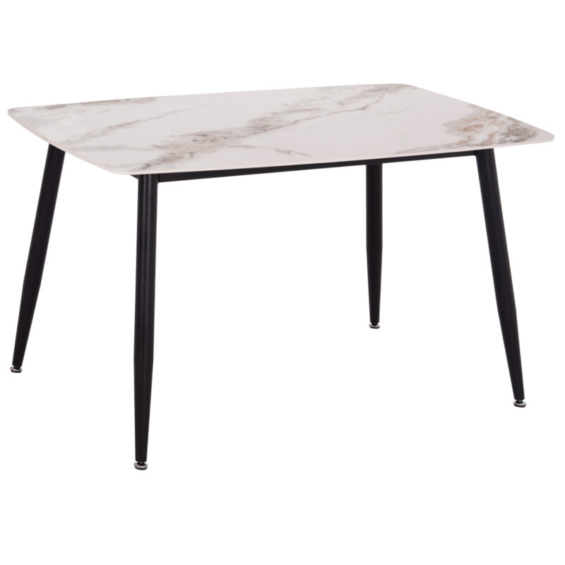 ΤΡΑΠΕΖΙ RAVEN HM9854.04 ΚΕΡΑΜΙΚΟ TOP ΜΕ ΟΨΗ ΜΑΡΜΑΡΟΥ τ.CALACATTA 120x70x73Υεκ.
