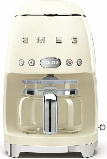 Smeg Mini 50's Style Προγραμματιζόμενη DCF02CREU Καφετιέρα Φίλτρου 1050W Beige