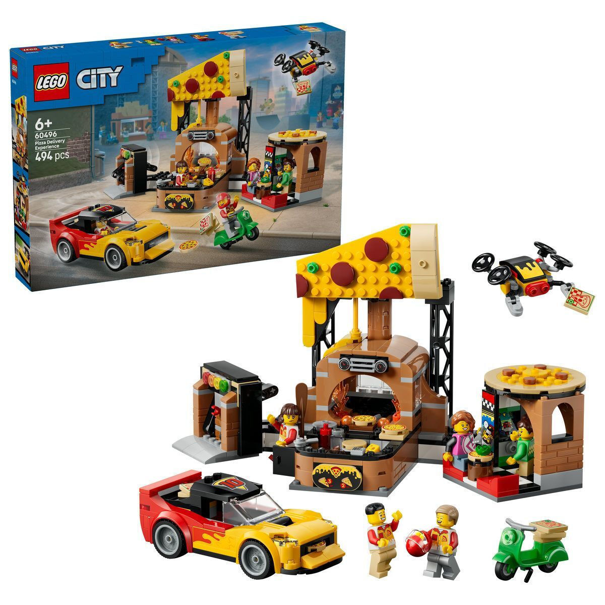 LEGO City Pizza Delivery Experience with Vehicles 60496