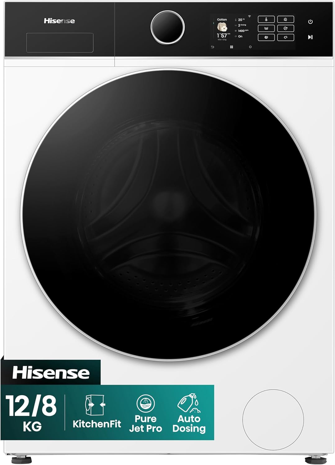 Πλυντήριο-Στεγνωτήριο Ρούχων Hisense WD5I1245BWRH 12kg/8kg με Αντλία Θερμότητας 1400rpm