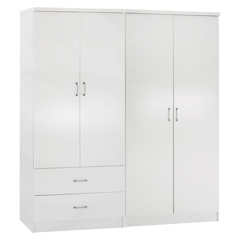 ΝΤΟΥΛΑΠΑ 4-ΦΥΛΛΗ ΜΕ 2 ΣΥΡΤΑΡΙΑ JENNA HM11351.05 ΜΕΛΑΜΙΝΗ ΣΕ ΛΕΥΚΟ 160x43x181Υ