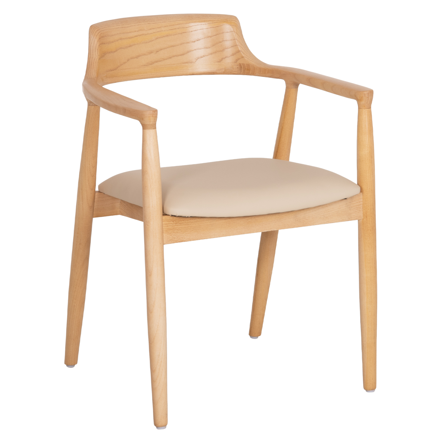 ΠΟΛΥΘΡΟΝΑ ΤΡΑΠΕΖΑΡΙΑΣ TARGA HM18336.11 RUBBERWOOD ΦΥΣΙΚΟ & PU ΕΚΡΟΥ 58x54x78Yεκ (Σετ 2 τμχ)