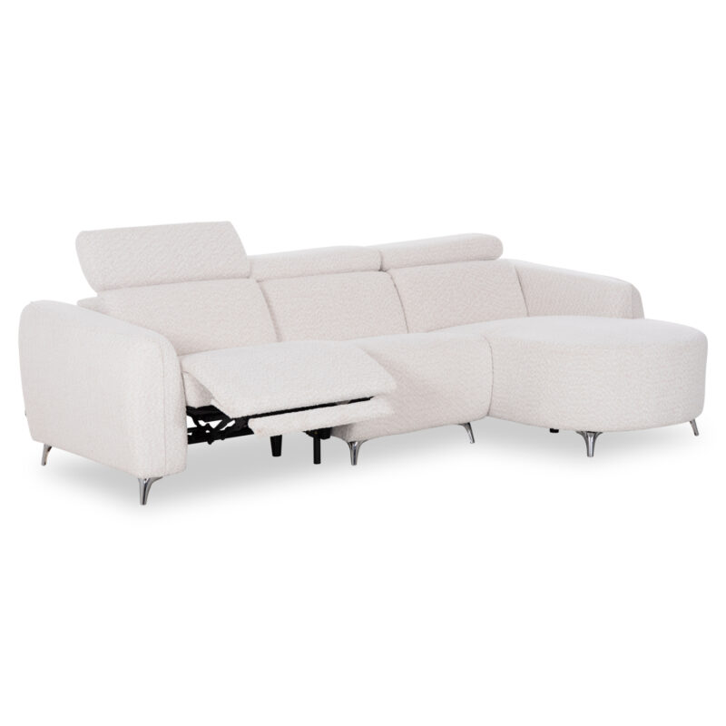 ΚΑΝΑΠΕΣ ΔΕΞΙΑ ΓΩΝΙΑ 3Θ ΜΕ RECLINE VALENTE HM3317.02R ΜΠΕΖ ΥΦΑΣΜΑ 275x160x104Yεκ