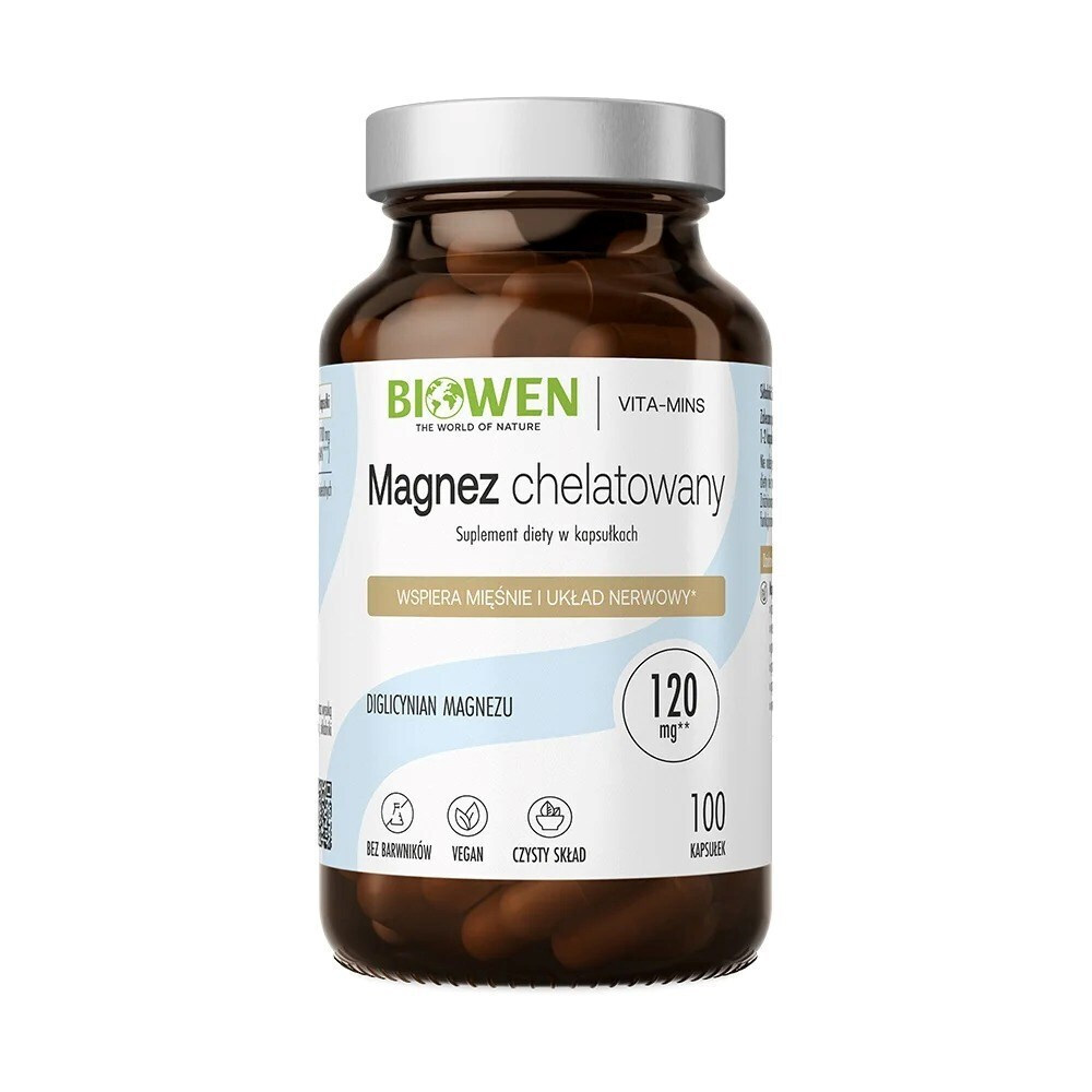 BIOWEN Chelated Magnesium Bisglycinate 120mg 100 Κάψουλες