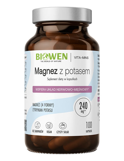 BIOWEN Magnesium 4x with Potassium 240mg 100 Κάψουλες