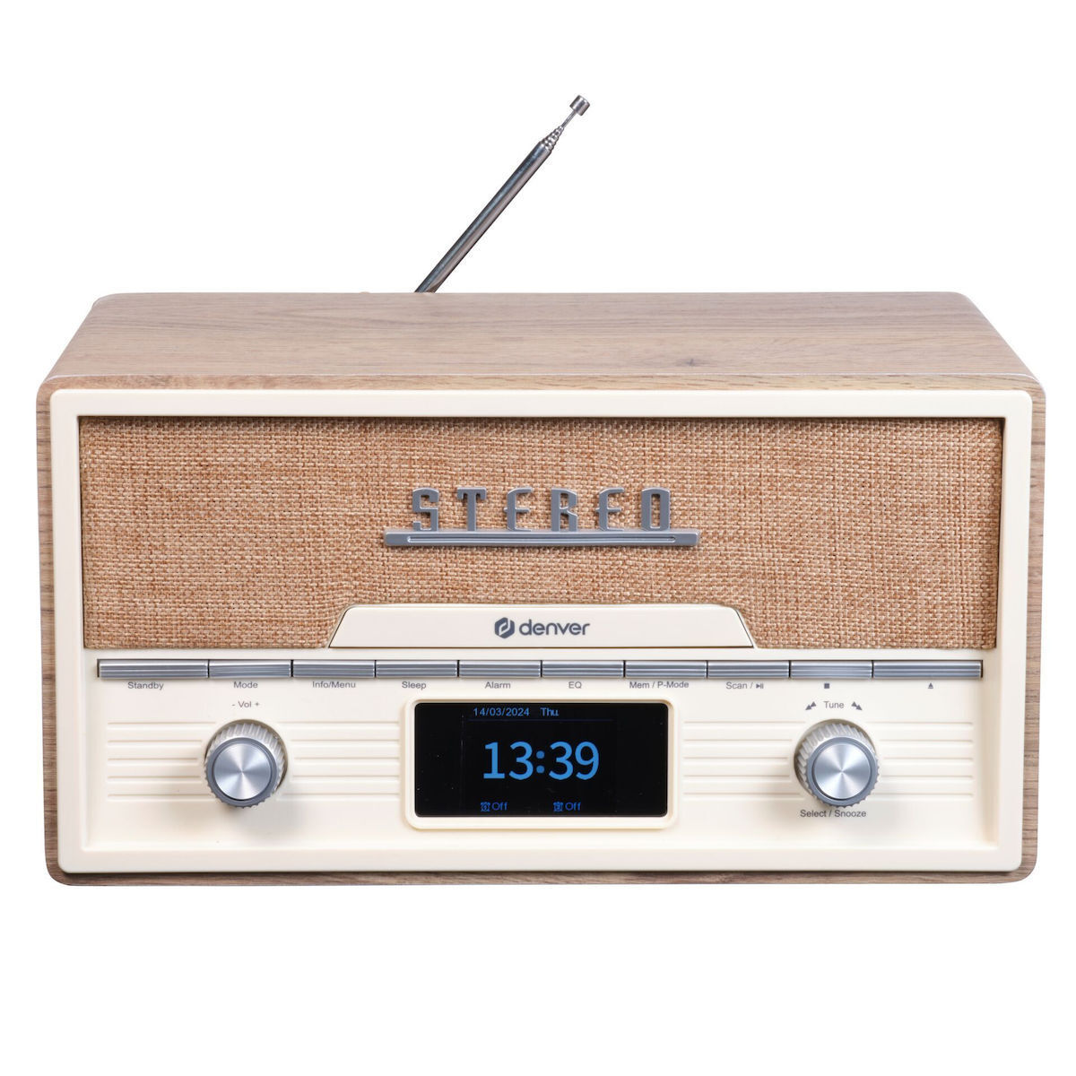 Denver MDA-525LW CD Player, Ραδιόφωνο Light Wood