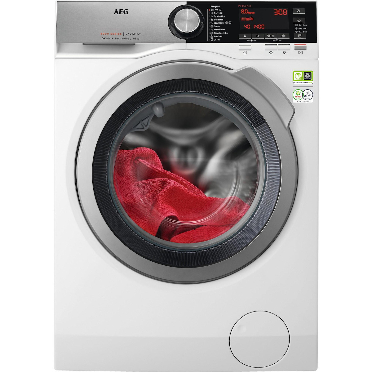 AEG L8FNC68S Πλυντήριο Ρούχων 8kg με Τεχνολογία Ατμού 1600 Στροφών Λευκό