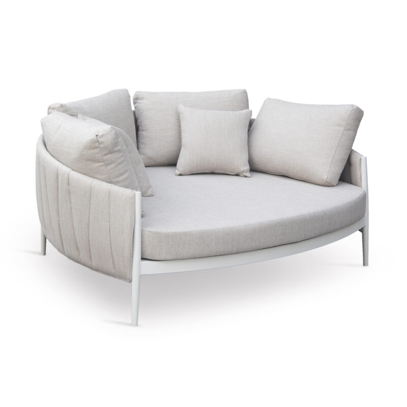 DAYBED 2ΘΕΣΙΟ MAVERICK HM6216.02 ΑΛΟΥΜΙΝΙΟ ΚΡΕΜ-ΜΠΕΖ OLEFIN & STRAPS 164x144x70Υ